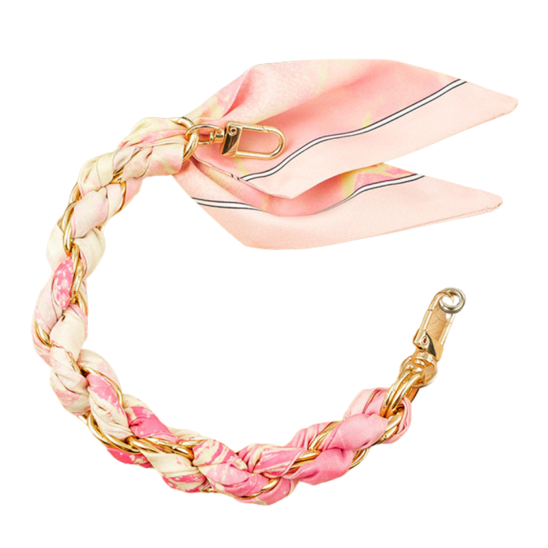 Collier de Coque de Téléphone avec Foulard en Soie Rose , Fermoir Doré - 32 CM — ECO · Smarty Paris 18e